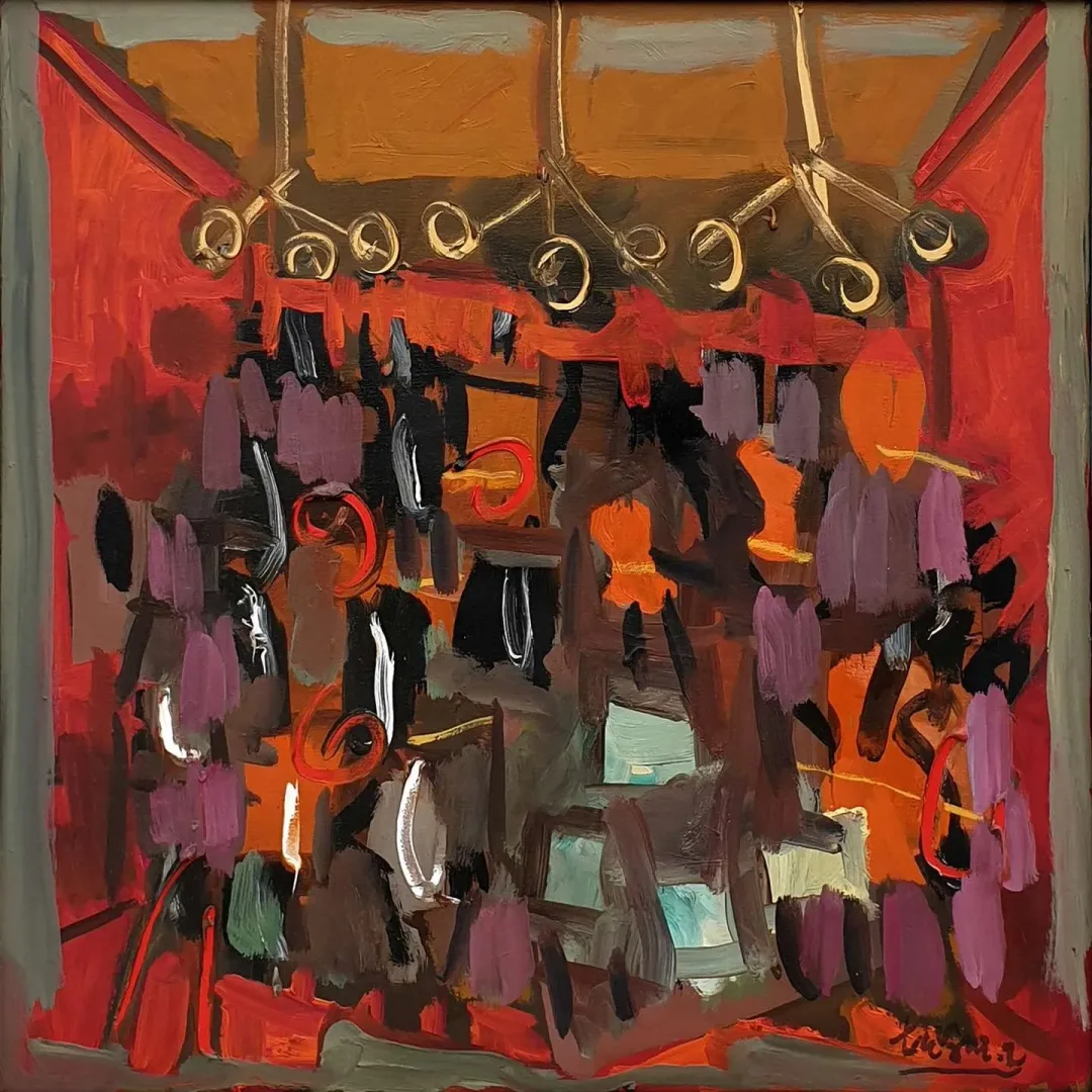 yakınlaştır "Orkestra" eseri ADNAN TURANİ tarafından 2002 yılında 60x60 cm ölçülerinde Tuval üzeri yağlı boya tekniği ile yapılmıştır.