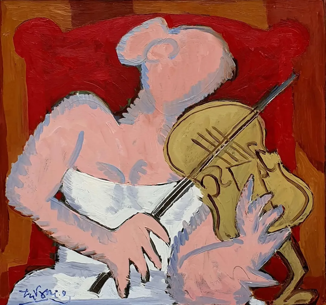 "Kemancı Kız" eseri ADNAN TURANİ tarafından 2009 yılında 60x60 cm ölçülerinde Tuval üzeri yağlı boya tekniği ile yapılmıştır.
