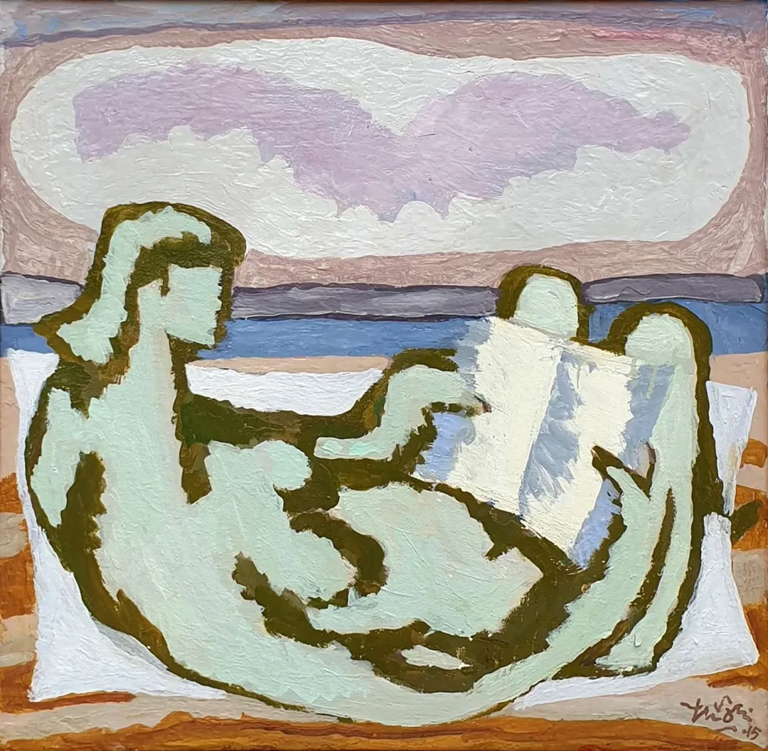 yakınlaştır "Plajda Kitap Okuyan Kız" eseri ADNAN TURANİ tarafından 2015 yılında 60x60 cm ölçülerinde Tuval üzeri yağlı boya tekniği ile yapılmıştır.