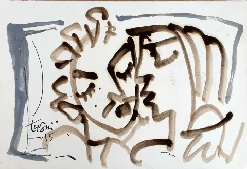"Aşıklar" eseri ADNAN TURANİ tarafından 2015 yılında 37,5x55 cm ölçülerinde Kağıt üzeri yağlı boya tekniği ile yapılmıştır.