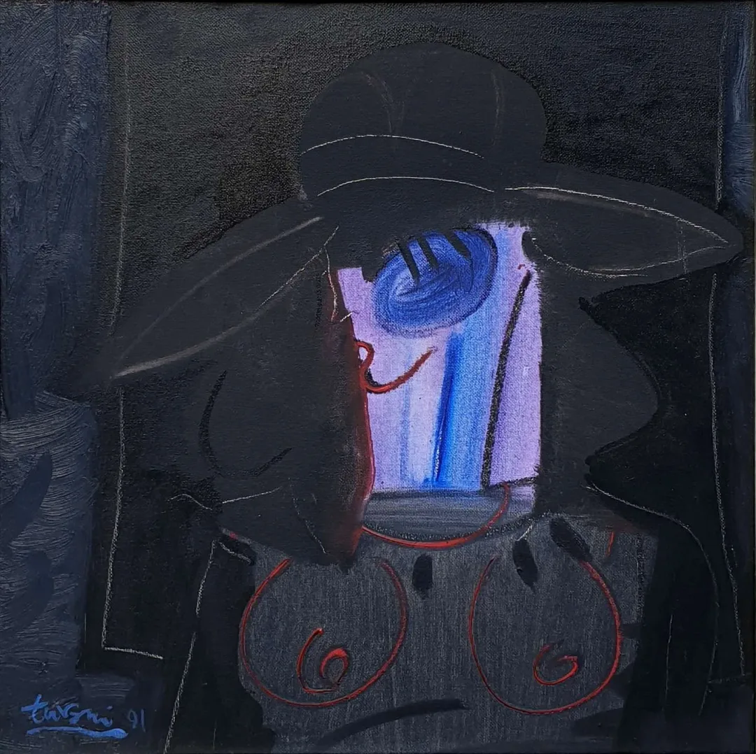 yakınlaştır "Portre" eseri ADNAN TURANİ tarafından 1991 yılında 50x50 cm ölçülerinde Tuval üzeri yağlı boya tekniği ile yapılmıştır.