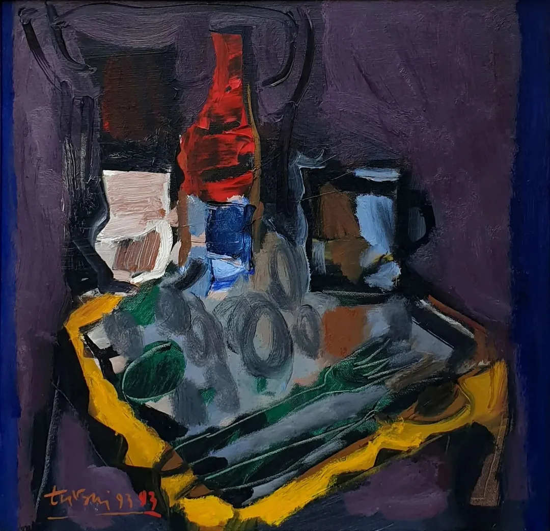 "Natürmort" eseri ADNAN TURANİ tarafından 1993 yılında 50x50 cm ölçülerinde Tuval üzeri yağlı boya tekniği ile yapılmıştır.