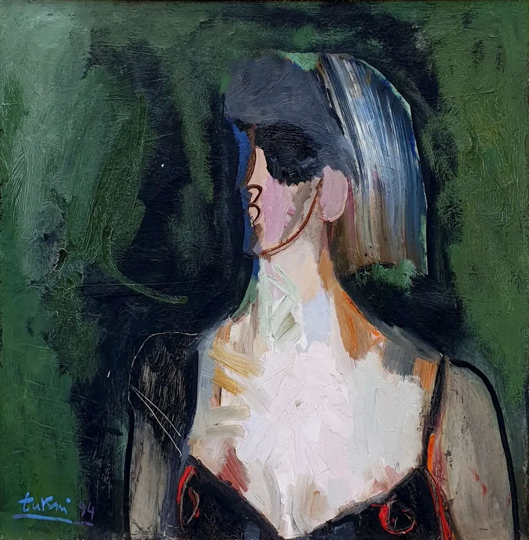 yakınlaştır "Genç Kız Portresi" eseri ADNAN TURANİ tarafından 1994 yılında 65x65 cm ölçülerinde Tuval üzeri yağlı boya tekniği ile yapılmıştır.