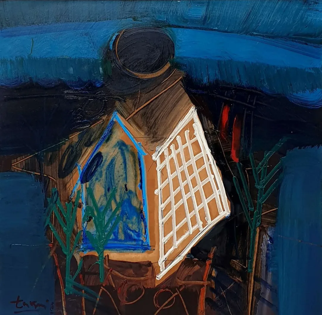 yakınlaştır "Peyzaj" eseri ADNAN TURANİ tarafından 1989 yılında 50x51 cm ölçülerinde Duralit üzeri yağlı boya tekniği ile yapılmıştır.