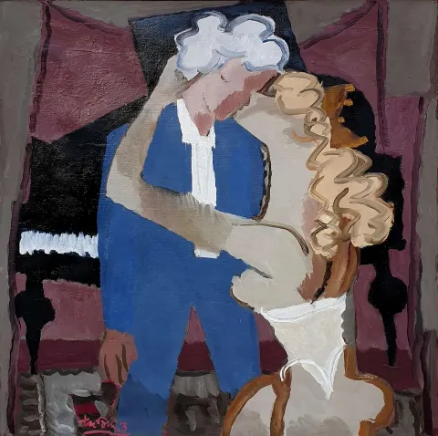 "Aşıklar" eseri ADNAN TURANİ tarafından 2003 yılında 70x80 cm ölçülerinde Tuval üzeri yağlı boya tekniği ile yapılmıştır.