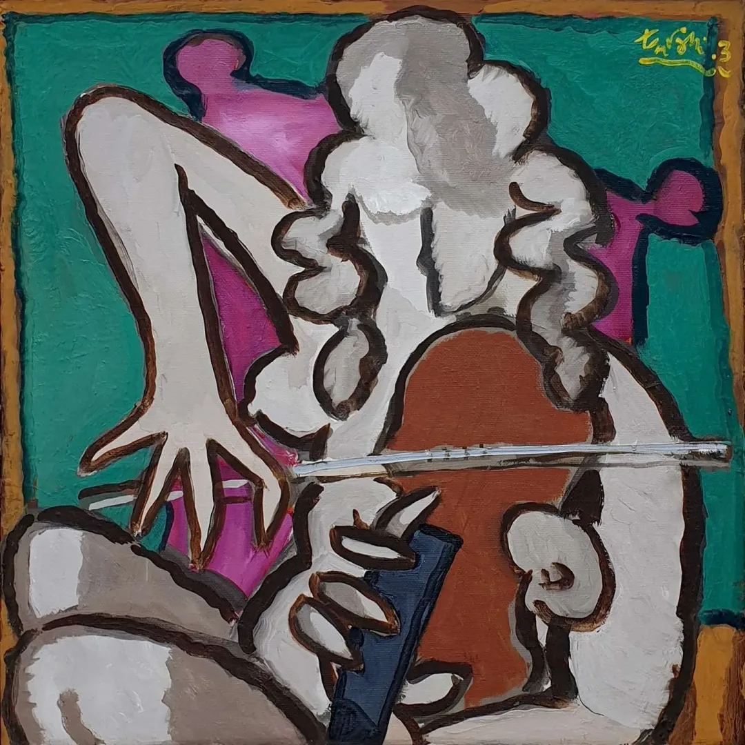 yakınlaştır "Müzisyenler" eseri ADNAN TURANİ tarafından 2002 yılında 100x101 cm ölçülerinde Tuval üzeri yağlı boya tekniği ile yapılmıştır.