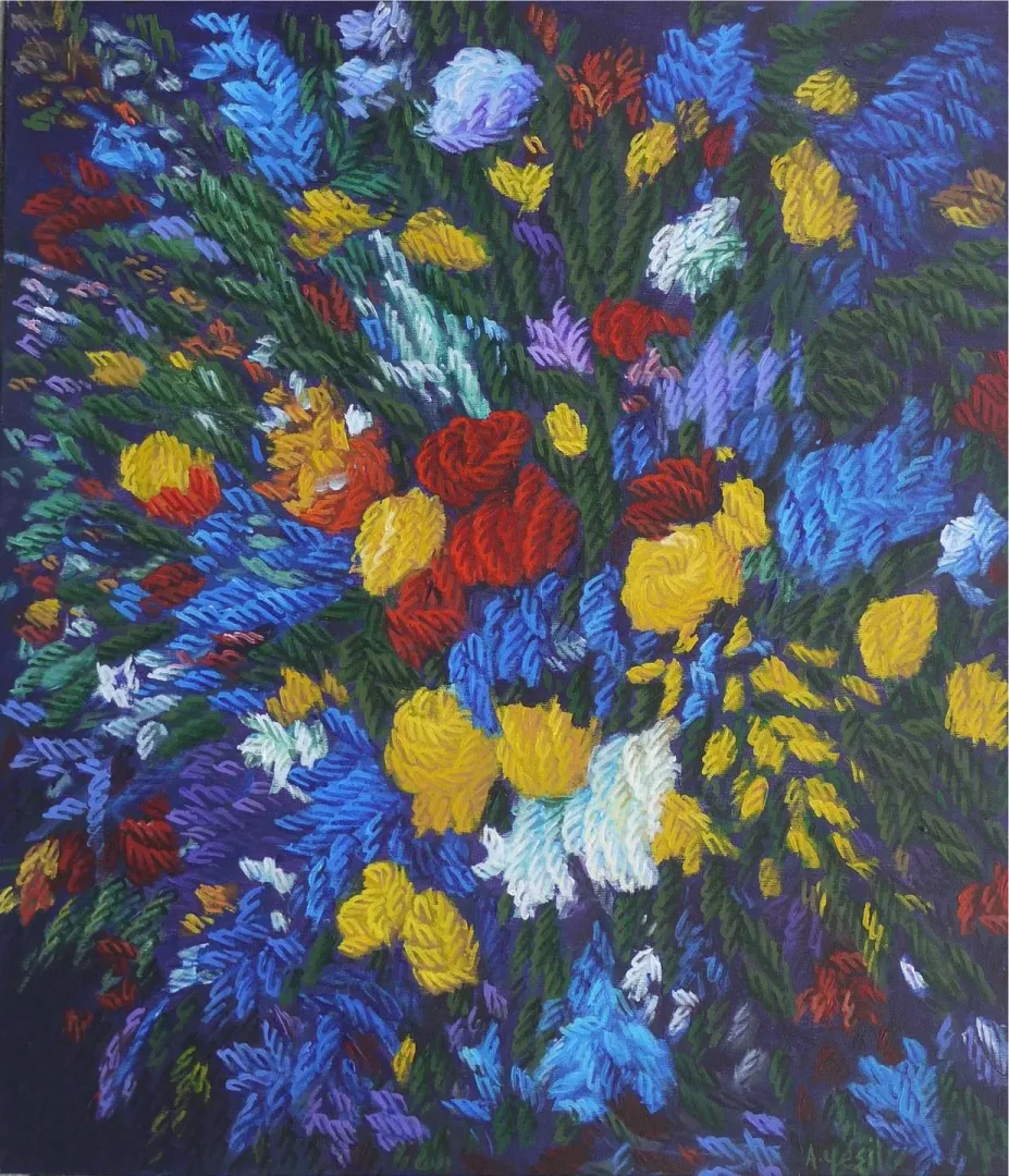 yakınlaştır "Sağınak" eseri AHMET YEŞİL tarafından 60x50 cm ölçülerinde Tuval üzeri yağlı boya tekniği ile yapılmıştır.