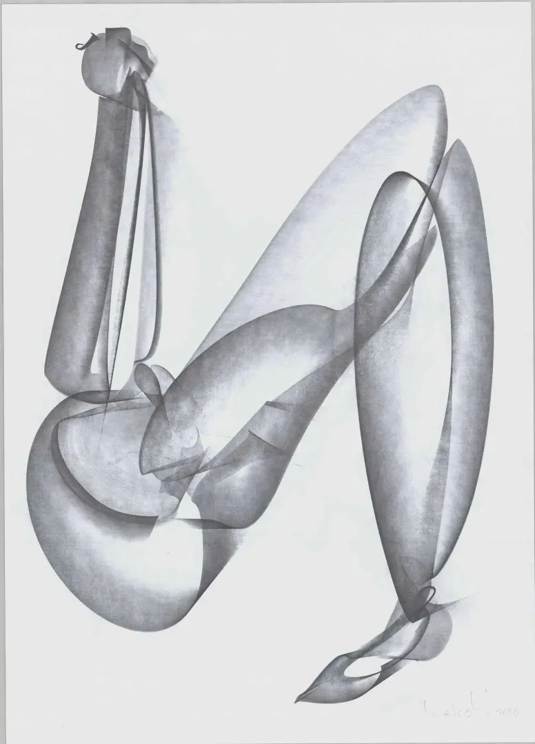 ALİ HERİSCHİ — “İsimsiz”, 2020 "İsimsiz" eseri ALİ HERİSCHİ tarafından 2020 yılında 45x32 cm ölçülerinde Kağıt üzeri füzen tekniği ile yapılmıştır.