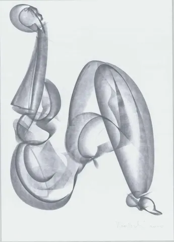 "İsimsiz" eseri ALİ HERİSCHİ tarafından 2020 yılında 45x32 cm ölçülerinde Kağıt üzeri füzen tekniği ile yapılmıştır.