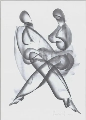 "İsimsiz" eseri ALİ HERİSCHİ tarafından 2020 yılında 30x42 cm ölçülerinde Kağıt üzeri füzen tekniği ile yapılmıştır.