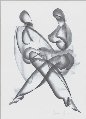 "İsimsiz" eseri ALİ HERİSCHİ tarafından 2020 yılında 30x42 cm ölçülerinde Kağıt üzeri füzen tekniği ile yapılmıştır.