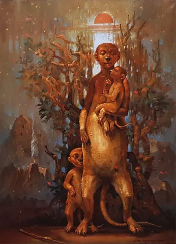 ADEM BAŞPINAR — “Ardıl-II”, 2020 "Ardıl-II" eseri ADEM BAŞPINAR tarafından 2020 yılında 70x50 cm ölçülerinde Tuval üzeri akrilik boya tekniği ile yapılmıştır.