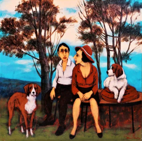 ORHAN UMUT — “isimsiz”, 2019 "isimsiz" eseri ORHAN UMUT tarafından 2019 yılında 70x70 cm ölçülerinde Tuval üzeri akrilik boya tekniği ile yapılmıştır.