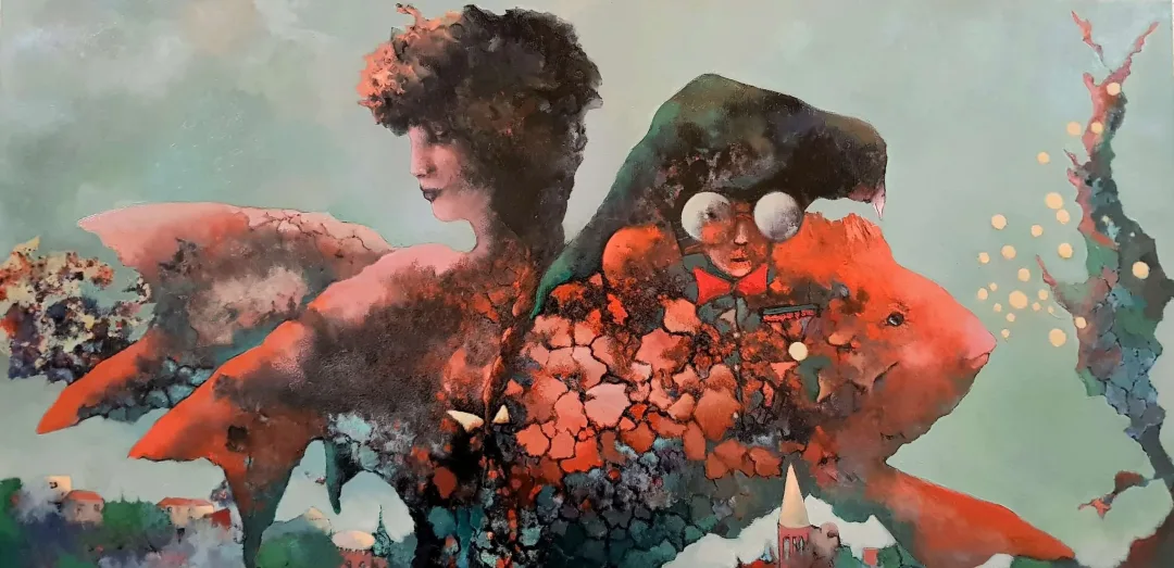 EROL PELİOĞLU — “isimsiz”, 2020 "isimsiz" eseri EROL PELİOĞLU tarafından 2020 yılında 70x140 cm ölçülerinde Tuval üzeri yağlı boya tekniği ile yapılmıştır.
