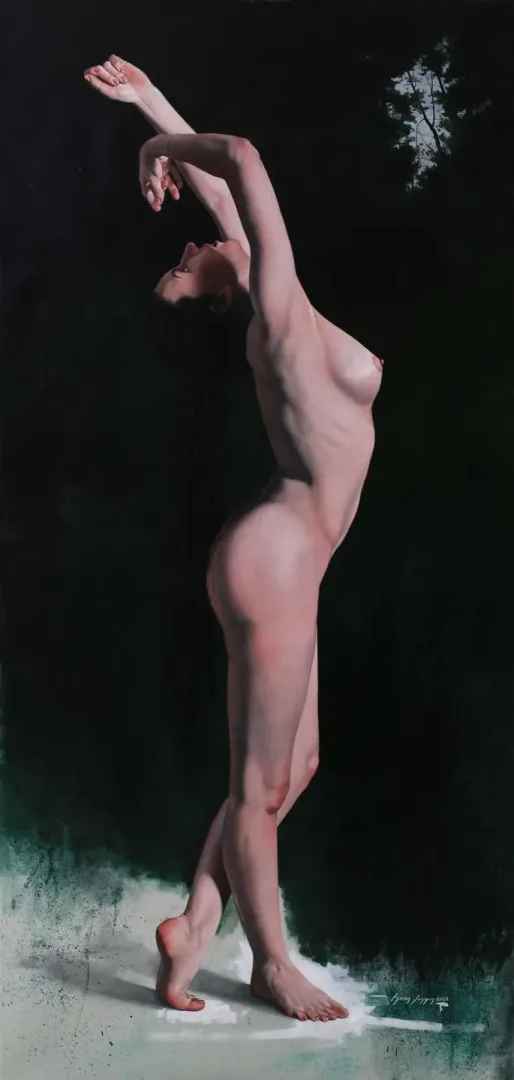 HASAN SAYGIN — “Un Pas De Danse”, 2020 "Un Pas De Danse" eseri HASAN SAYGIN tarafından 2020 yılında 150x70 cm ölçülerinde Tuval üzeri yağlı boya tekniği ile yapılmıştır.