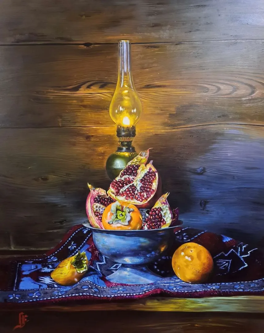 yakınlaştır "Işığın Ruhu" eseri HÜSEYİN FEYZULLAH tarafından 2020 yılında 150x120 cm ölçülerinde Tuval üzeri yağlı boya tekniği ile yapılmıştır.