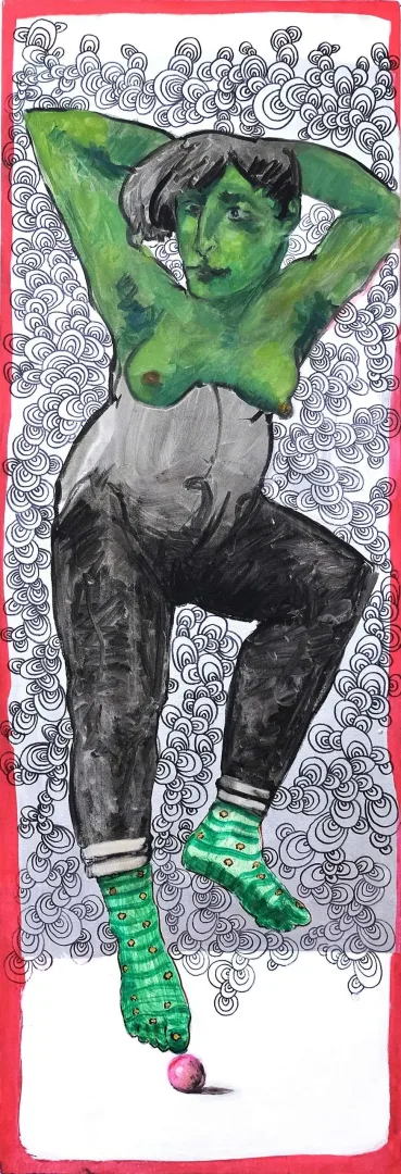yakınlaştır "Hulk Dinlenirken" eseri ÇAĞLAR UZUN tarafından 2016 yılında 40x120 cm ölçülerinde Tuval üzeri akrilik dripstik tekniği ile yapılmıştır.