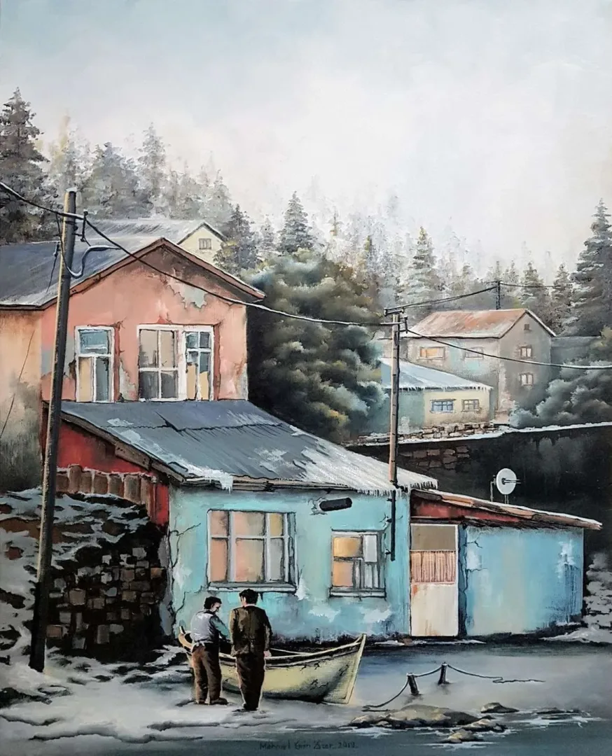 Bu eser MEHMET EMİN ÖZER tarafından 2019 yılında 60x50 cm ölçülerinde Tuval üzeri yağlı boya tekniği ile yapılmıştır.