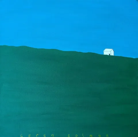"Süreç 1" eseri CEREN SOLMAZ tarafından 2020 yılında 40x40 cm ölçülerinde Tuval üzeri akrilik boya tekniği ile yapılmıştır.