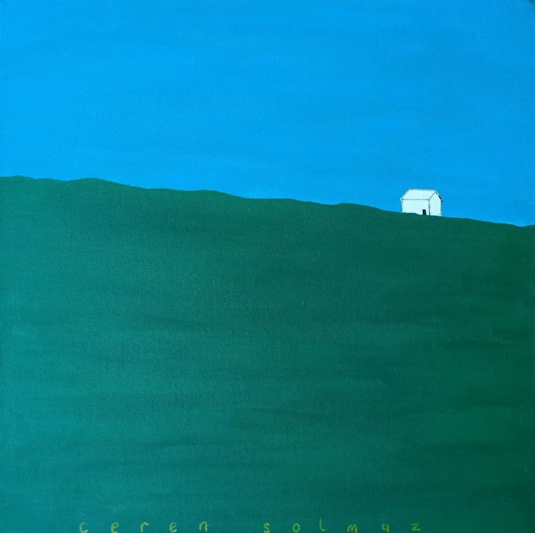 "Süreç 1" eseri CEREN SOLMAZ tarafından 2020 yılında 40x40 cm ölçülerinde Tuval üzeri akrilik boya tekniği ile yapılmıştır.