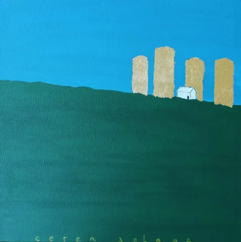 "Süreç 3" eseri CEREN SOLMAZ tarafından 2020 yılında 40x40 cm ölçülerinde Tuval üzeri akrilik boya tekniği ile yapılmıştır.