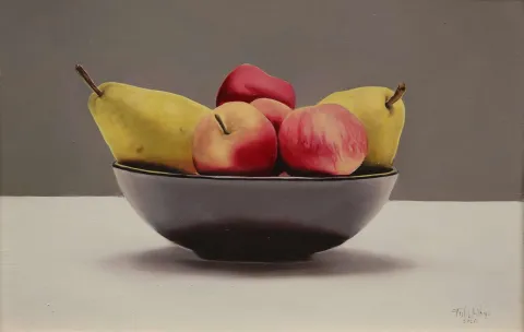 FATİH KAHYA — “İsimsiz”, 2020 "İsimsiz" eseri FATİH KAHYA tarafından 2020 yılında 16x23 cm ölçülerinde Pres tuval üzeri yağlı boya tekniği ile yapılmıştır.