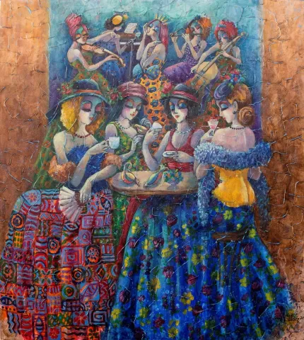 DERYA YILDIZ — “İsimsiz”, 2020 "İsimsiz" eseri DERYA YILDIZ tarafından 2020 yılında 90x80 cm ölçülerinde Tuval üzeri yağlı boya tekniği ile yapılmıştır.