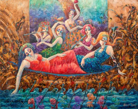 "İsimsiz" eseri DERYA YILDIZ tarafından 2020 yılında 70x90 cm ölçülerinde Tuval üzeri yağlı boya tekniği ile yapılmıştır.