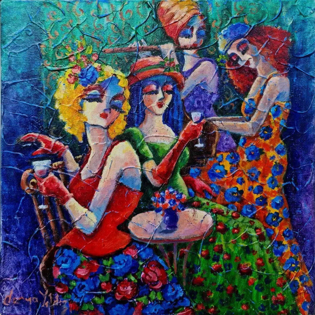 "Artemis ve Turnalar - Artemis and Cranes" eseri DERYA YILDIZ tarafından 2020 yılında 30x30 cm ölçülerinde Tuval üzeri yağlı boya tekniği ile yapılmıştır.