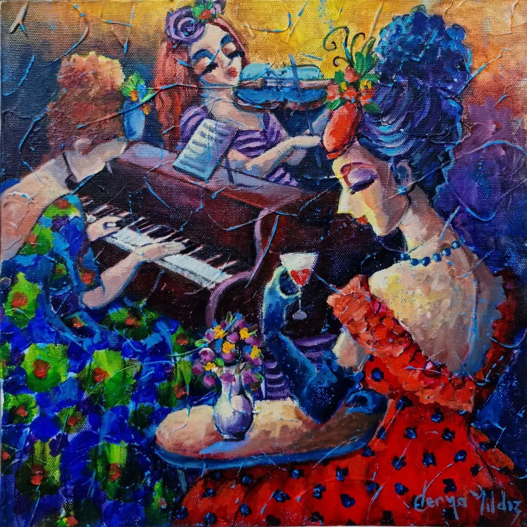 DERYA YILDIZ — “İsimsiz”, 2020 "İsimsiz" eseri DERYA YILDIZ tarafından 2020 yılında 30x30 cm ölçülerinde Tuval üzeri yağlı boya tekniği ile yapılmıştır.