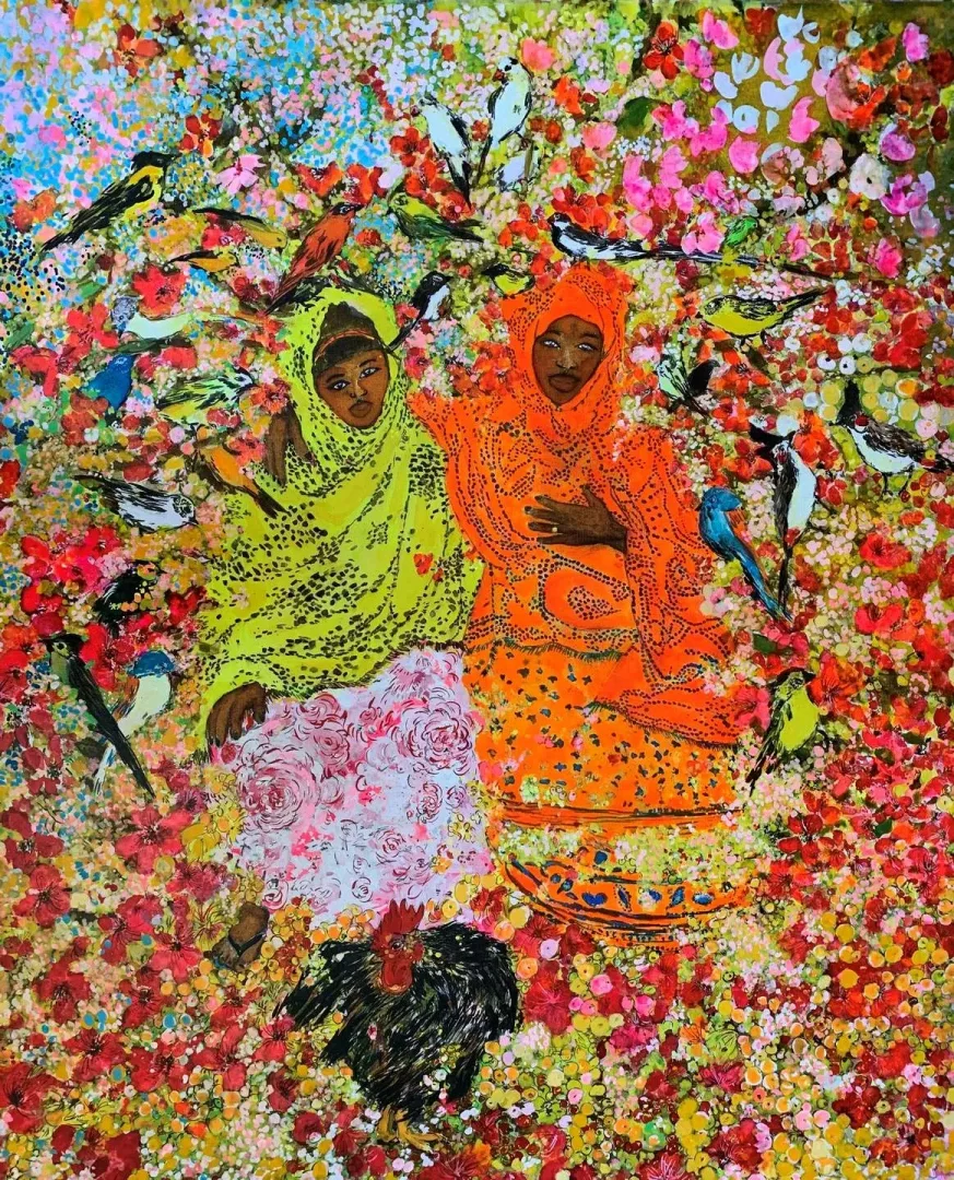 yakınlaştır "İki Kardeş" eseri PINAR TINÇ tarafından 120x100 cm ölçülerinde Tuval üzeri çini mürekkebi tekniği ile yapılmıştır.