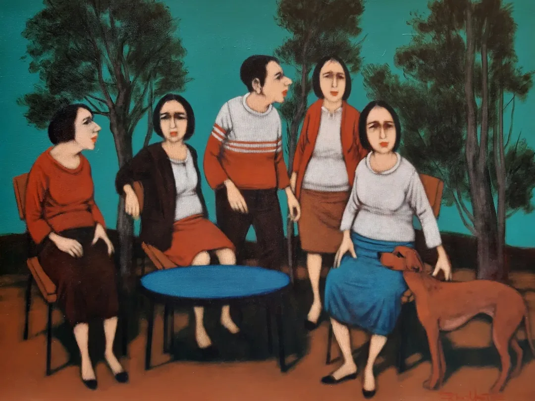 "Hemhal" eseri ORHAN UMUT tarafından 2020 yılında 60x80 cm ölçülerinde Tuval üzeri akrilik boya tekniği ile yapılmıştır.