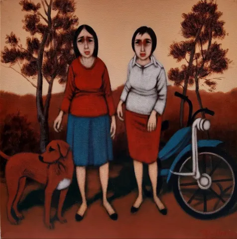 "Hemhal" eseri ORHAN UMUT tarafından 2020 yılında 60x60 cm ölçülerinde Tuval üzeri akrilik boya tekniği ile yapılmıştır.