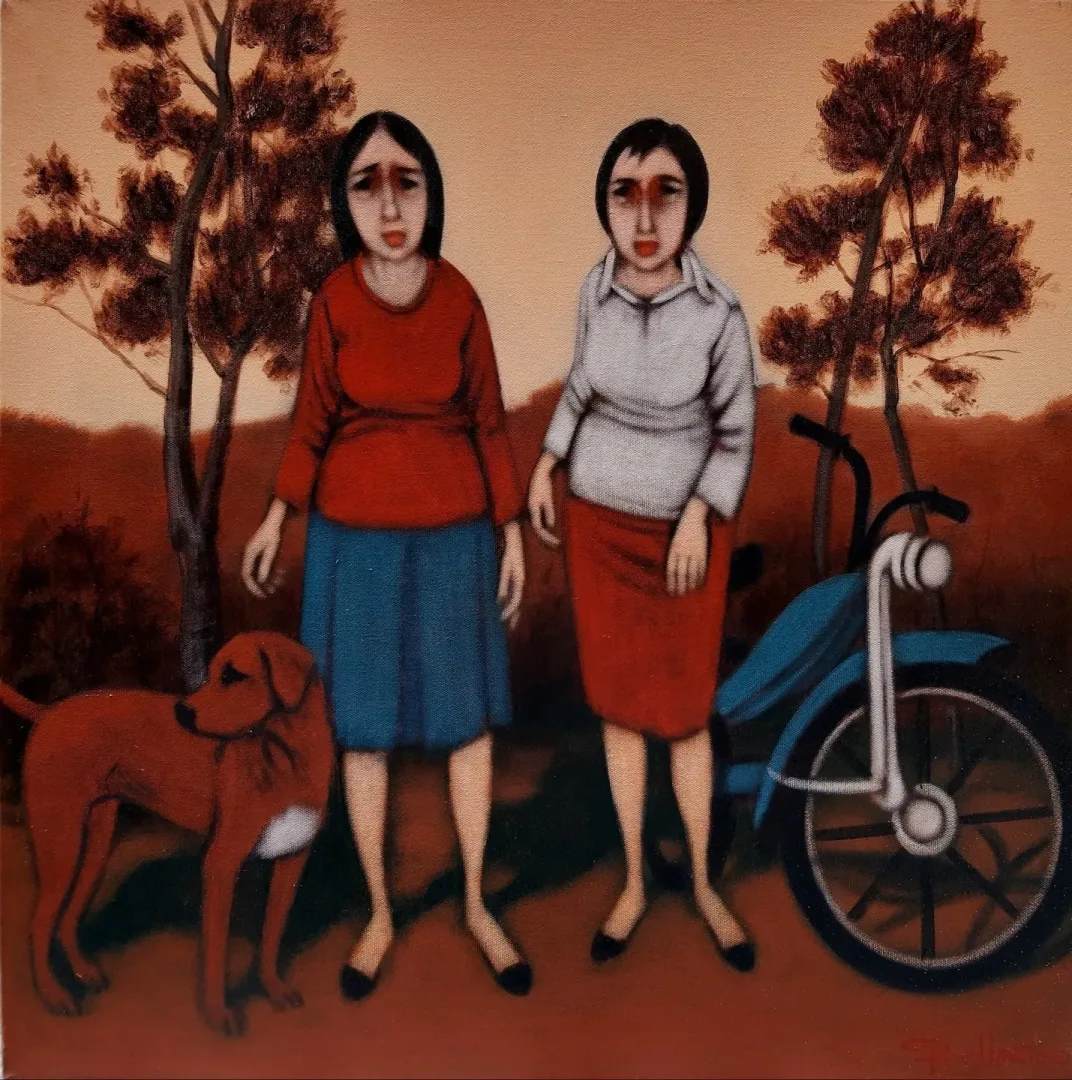 "Hemhal" eseri ORHAN UMUT tarafından 2020 yılında 60x60 cm ölçülerinde Tuval üzeri akrilik boya tekniği ile yapılmıştır.