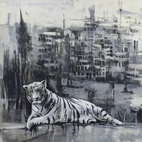 "Catastrophe" eseri AYHAN ÇETİN tarafından 2020 yılında 40x40 cm ölçülerinde Tuval üzeri akrilik boya tekniği ile yapılmıştır.
