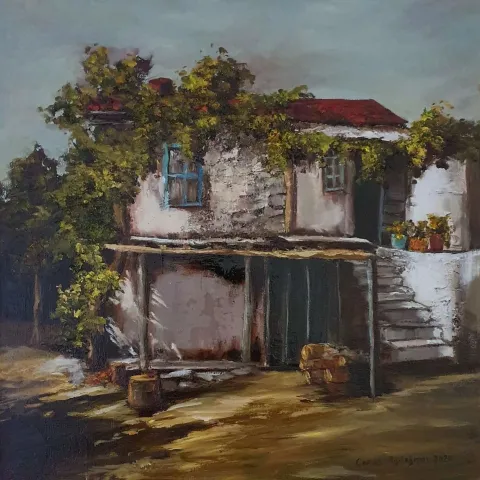 Bu eser CANAN AYDOĞMUŞ tarafından 2020 yılında 40x40 cm ölçülerinde Tuval üzeri yağlı boya tekniği ile yapılmıştır.