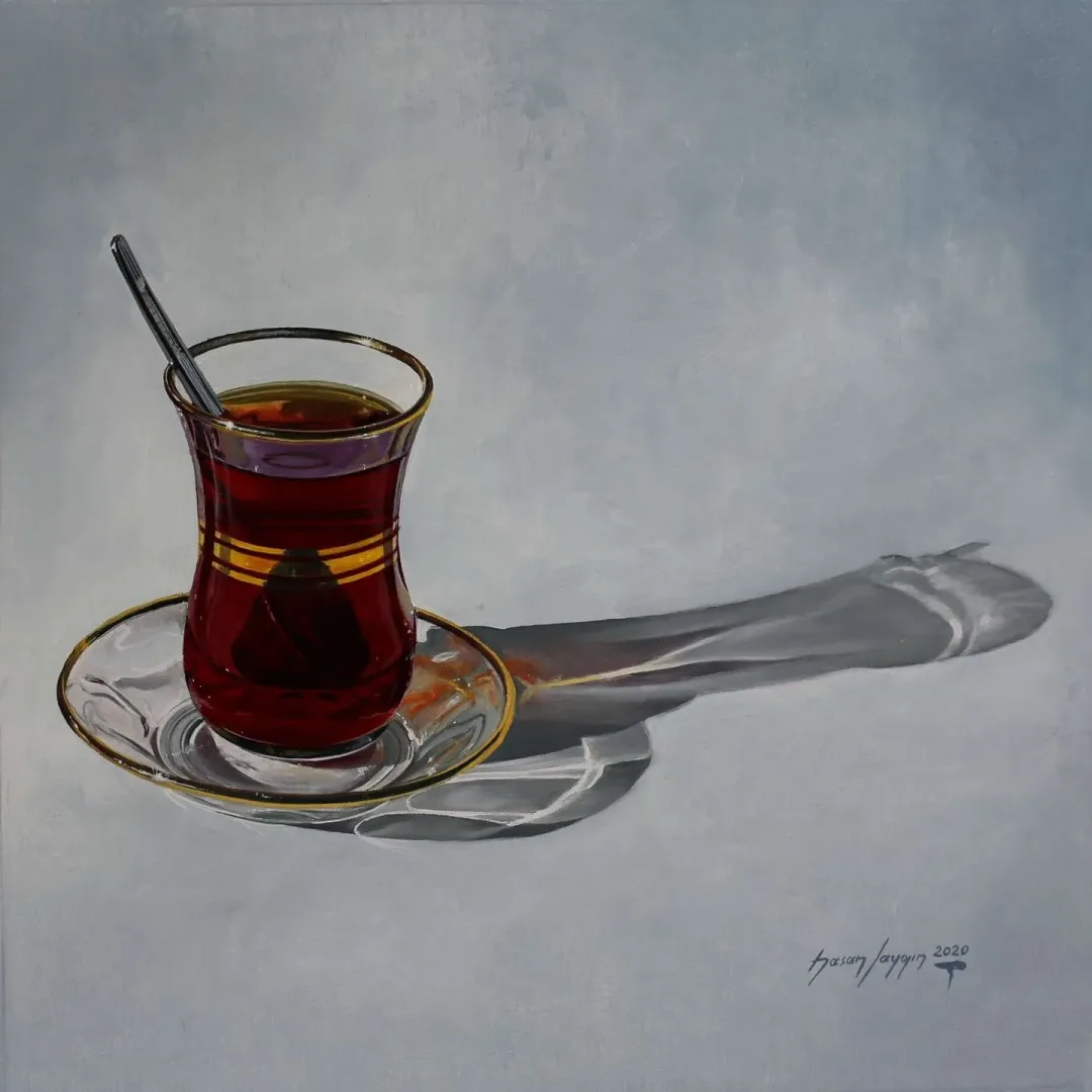 yakınlaştır "Çay Bardağı" eseri HASAN SAYGIN tarafından 2020 yılında 40x40 cm ölçülerinde Tuval üzeri yağlı boya tekniği ile yapılmıştır.