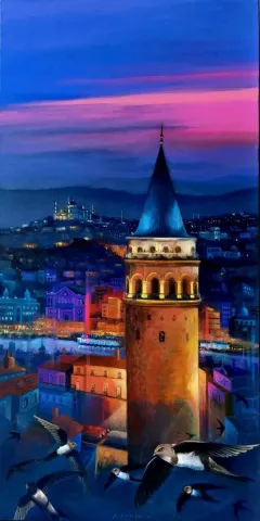 KADİR ŞİŞGİNOĞLU — “İstanbulun Ebabilleri”, 2020 "İstanbulun Ebabilleri" eseri KADİR ŞİŞGİNOĞLU tarafından 2020 yılında 130x65 cm ölçülerinde Tuval üzeri akrilik boya tekniği ile yapılmıştır.