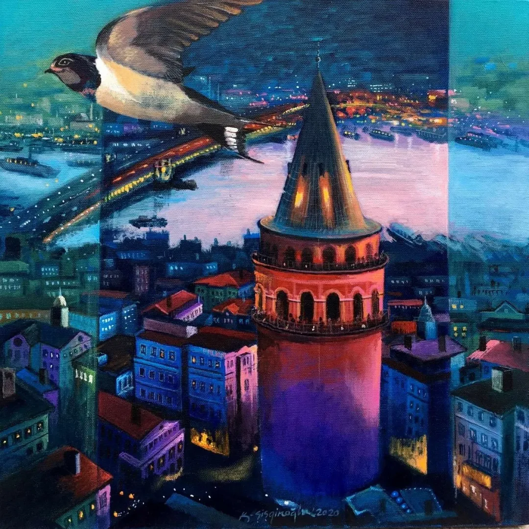 yakınlaştır "İstanbulun Ebabilleri" eseri KADİR ŞİŞGİNOĞLU tarafından 2020 yılında 40x40 cm ölçülerinde Tuval üzeri akrilik boya tekniği ile yapılmıştır.