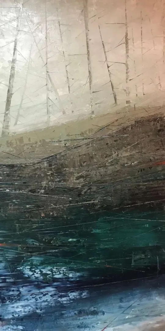 yakınlaştır "Catharsis" eseri MUSA GÜNEY tarafından 2020 yılında 130x65 cm ölçülerinde Tuval üzeri yağlı boya tekniği ile yapılmıştır.