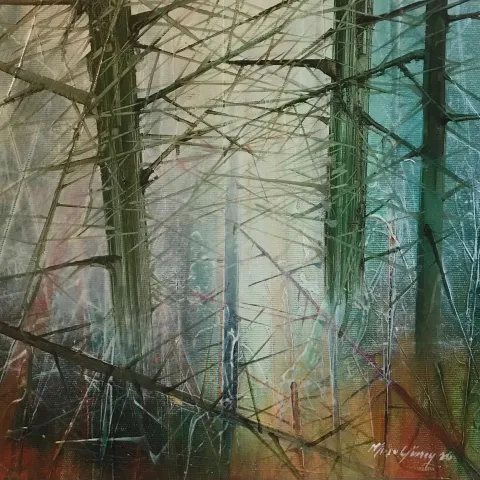"Catharsis" eseri MUSA GÜNEY tarafından 2020 yılında 40x40 cm ölçülerinde Tuval üzeri yağlı boya tekniği ile yapılmıştır.