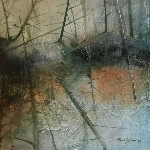 "Catharsis" eseri MUSA GÜNEY tarafından 2020 yılında 40x40 cm ölçülerinde Tuval üzeri yağlı boya tekniği ile yapılmıştır.