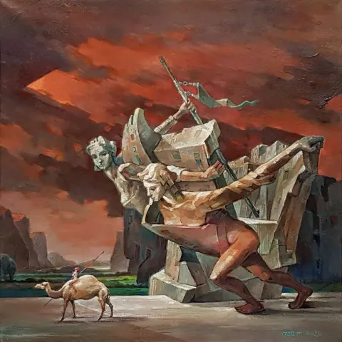 "Bırakma Kendini" eseri ADEM BAŞPINAR tarafından 2020 yılında 40x40 cm ölçülerinde Tuval üzeri akrilik boya tekniği ile yapılmıştır.