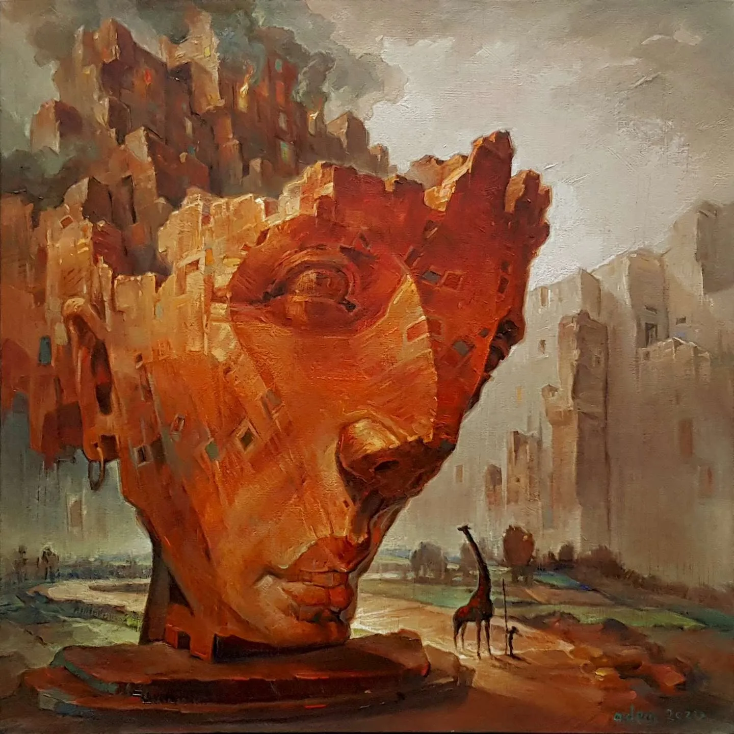 "Suret" eseri ADEM BAŞPINAR tarafından 2020 yılında 40x40 cm ölçülerinde Tuval üzeri akrilik boya tekniği ile yapılmıştır.