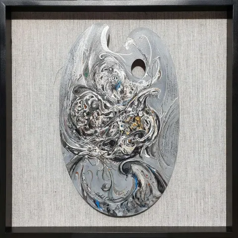 HALİL COŞKUN — “Untitled”, 2020 "İsimsiz" eseri HALİL COŞKUN tarafından 2020 yılında 52x33 cm ölçülerinde Ahşap palet üzeri yağlı boya tekniği ile yapılmıştır.