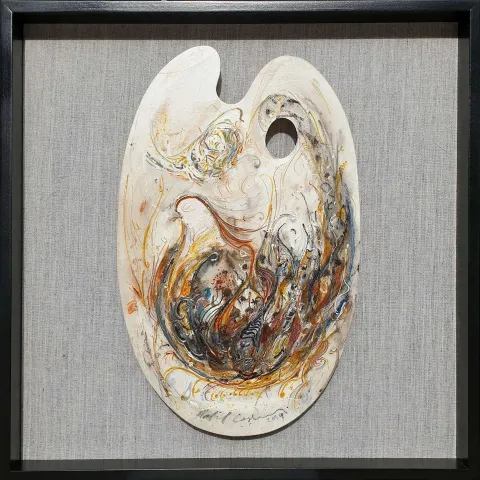 "İsimsiz" eseri HALİL COŞKUN tarafından 2019 yılında 52x33 cm ölçülerinde Ahşap palet üzeri yağlı boya tekniği ile yapılmıştır.