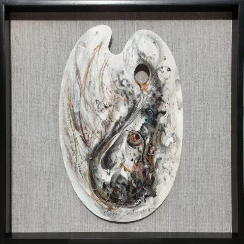 "İsimsiz" eseri HALİL COŞKUN tarafından 2019 yılında 52x33 cm ölçülerinde Ahşap palet üzeri yağlı boya tekniği ile yapılmıştır.
