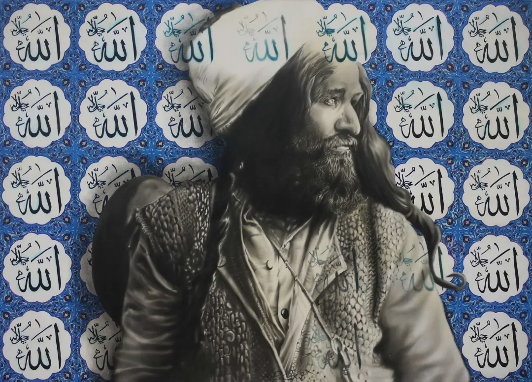 yakınlaştır "Derviş" eseri HASAN BASRİ İNAN tarafından 2017 yılında 100x140 cm ölçülerinde Tuval üzeri yağlı boya tekniği ile yapılmıştır.