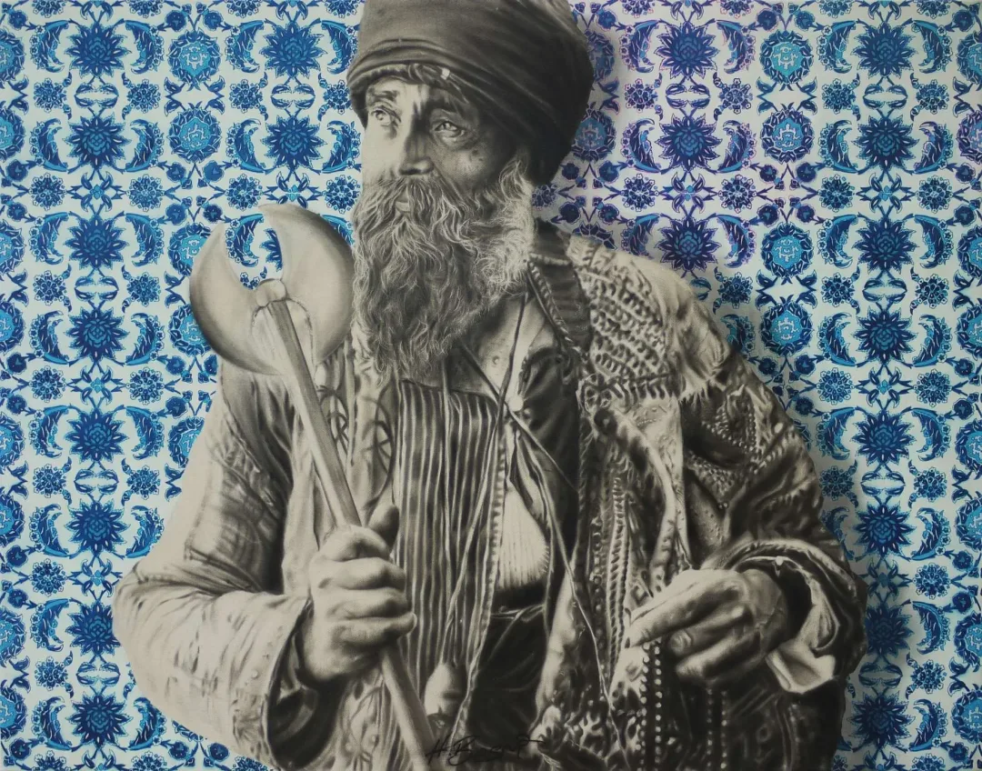 yakınlaştır "Derviş" eseri HASAN BASRİ İNAN tarafından 2020 yılında 110x140 cm ölçülerinde Tuval üzeri yağlı boya tekniği ile yapılmıştır.