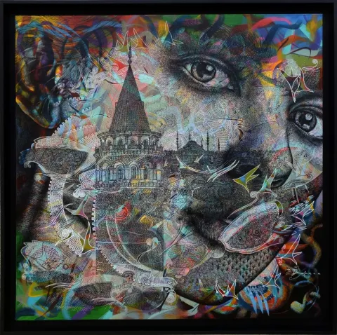 ENGİN KORKMAZ — “isimsiz”, 2019 "isimsiz" eseri ENGİN KORKMAZ tarafından 2019 yılında 90x90 cm ölçülerinde Tuval üzeri akrilik boya tekniği ile yapılmıştır.